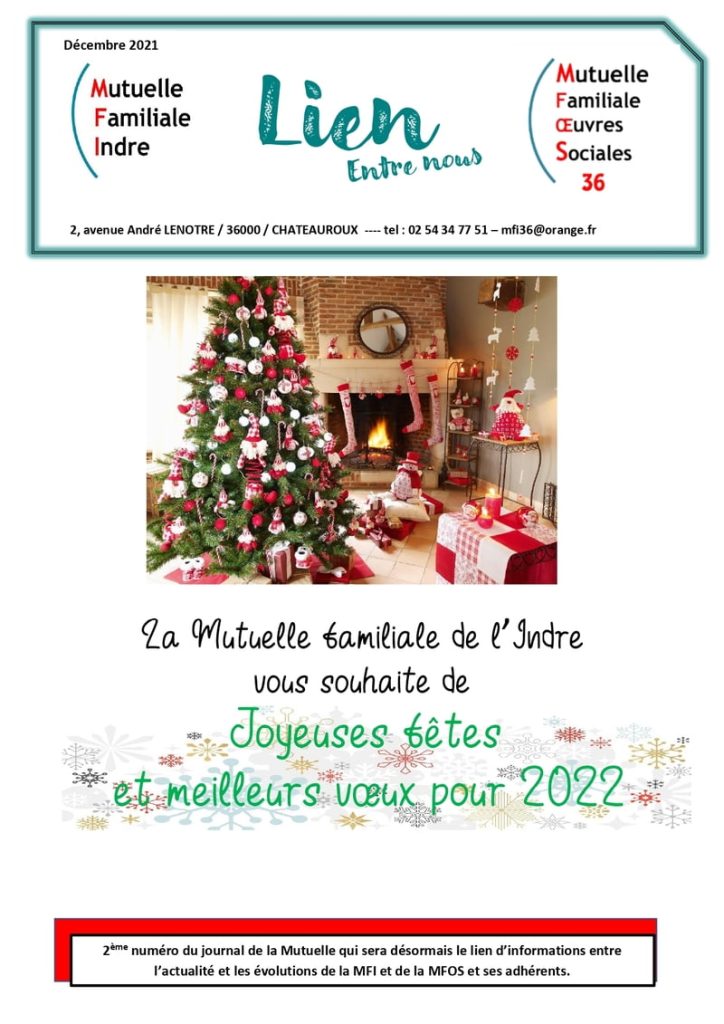 Mutuelle Familiale de l'Indre - Journal "Le lien" de décembre 2021