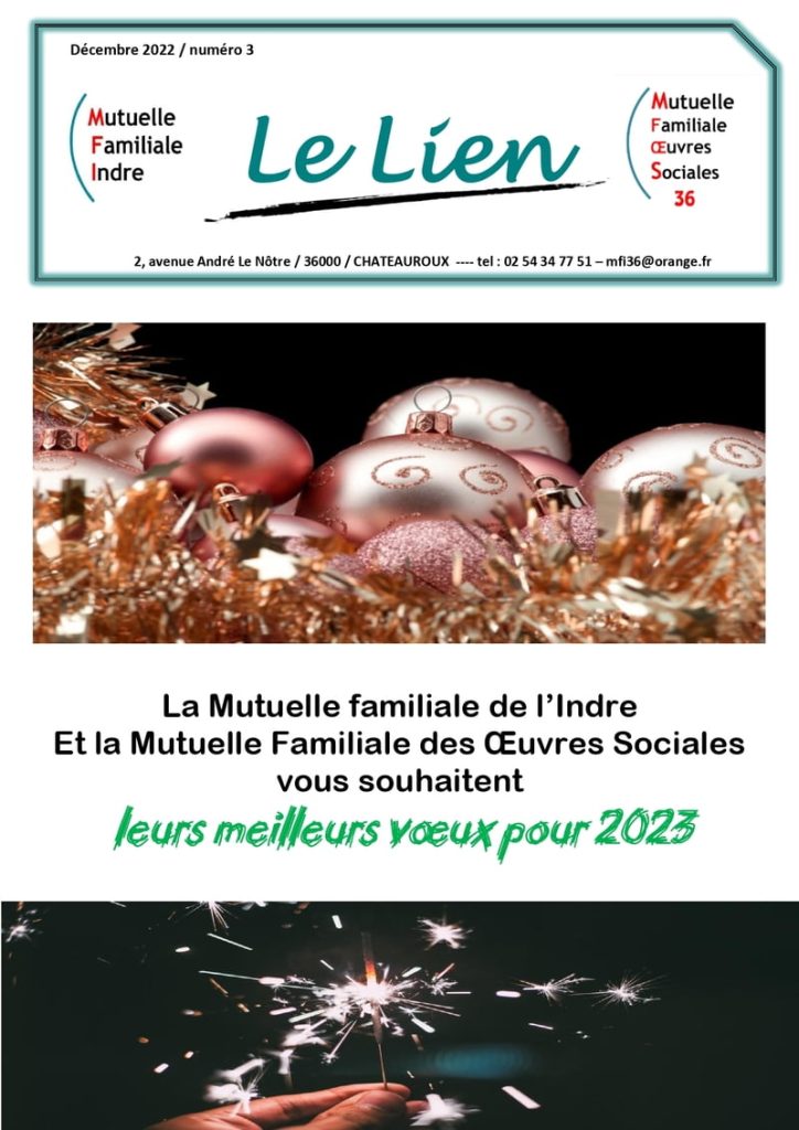 Mutuelle Familiale de l'Indre - Journal "Le lien" de décembre 2022